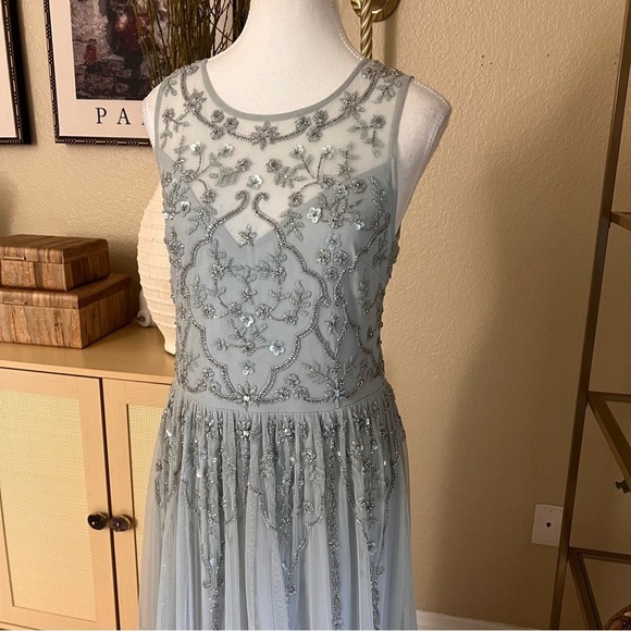 BHLDN x ANTHROPOLOGIE Beaded Eliza Dress Gown Size 8 - Picture 3 of 15